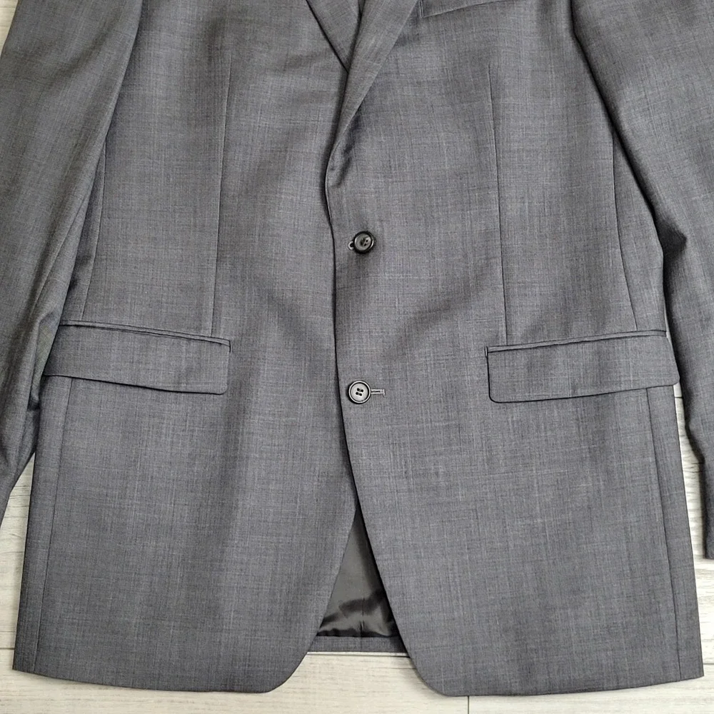 Lauren Ralph Lauren Sport Coat Mens 42 XL Long Sleeve Wool Blazer Charcoal Twill